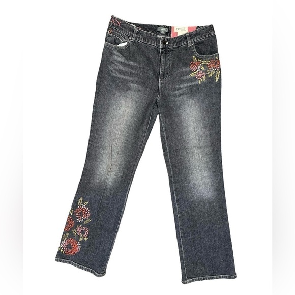 J Jill No.18 re:crafted,created,imagined embroidered jeans size 6 - Picture 1 of 7